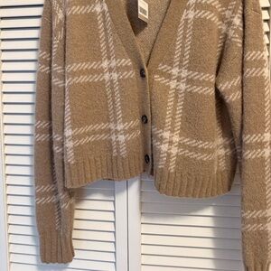 Everlane Tan Plaid Women's Cardigan